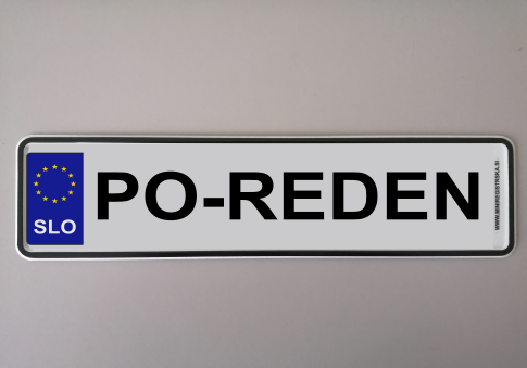 Mini registrska tablica PO - REDEN